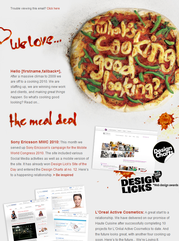 Food Email Newsletter Designs