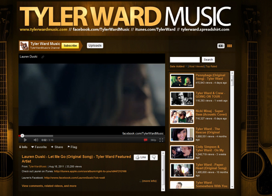 Tyler Ward Music - Youtube Background