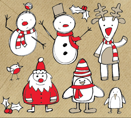 Free Christmas Themed Sketchy Vector Graphics