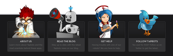 Character Illustrations in Website Footer