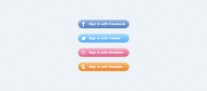 Social Sign in Buttons