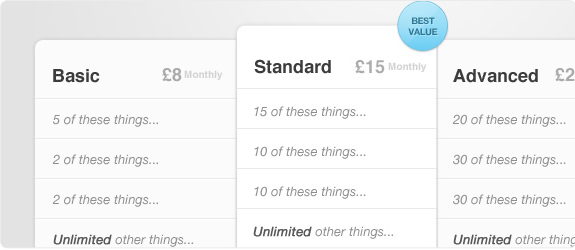 Pricing Table (PSD)