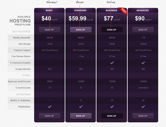 Friday’s Freebie: Pricing Table Template