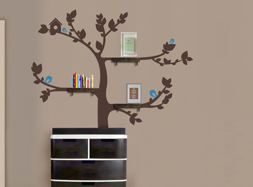 Tree With Shelves - Wall Stickers