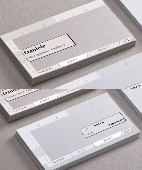 Excel Business Card Design