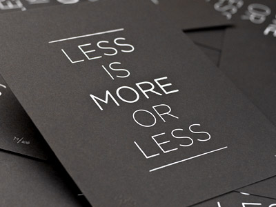 Less is More - Postcard Design