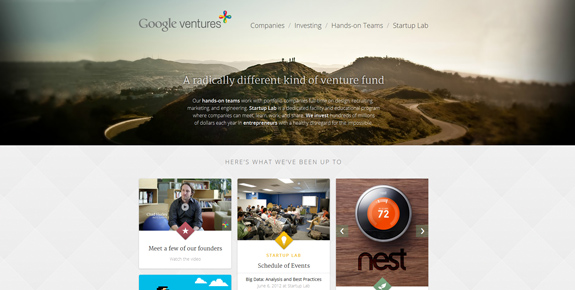 Google Ventures - Wide Website Design