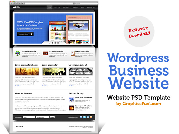 WordPress business website PSD template