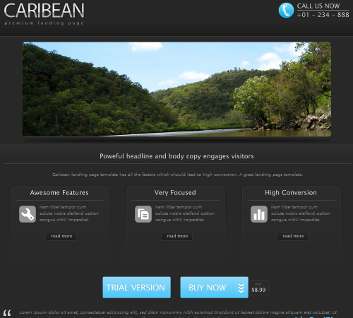 caribean premium landing page