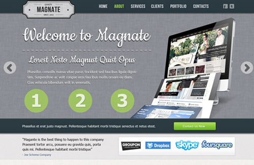 Magnate: Professional Website PSD Template