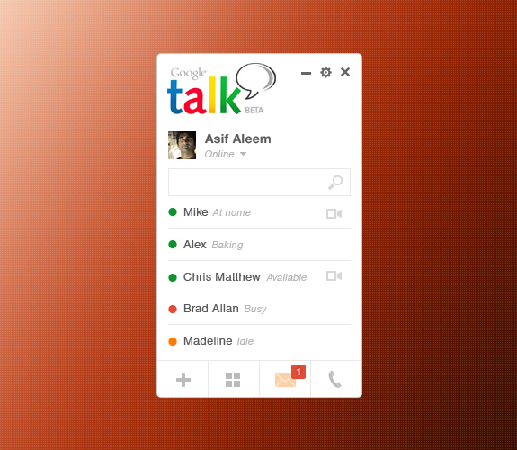 Google Talk Concept Design PSD
