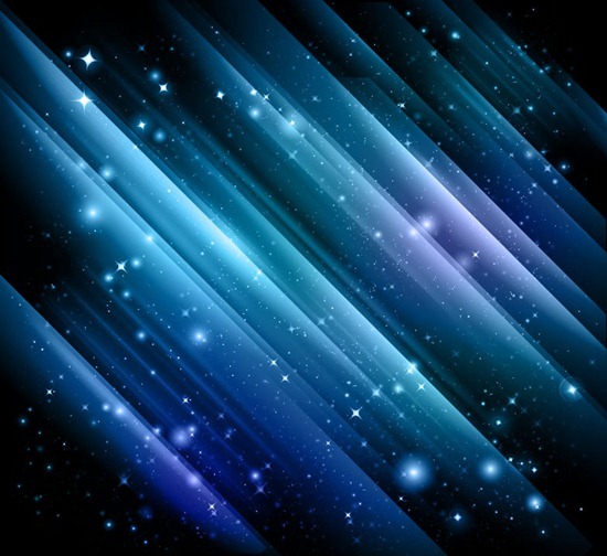 Abstract Lights on Dark Blue Background