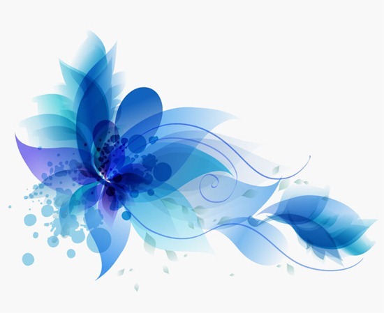Abstract Colorful Blue Floral Background