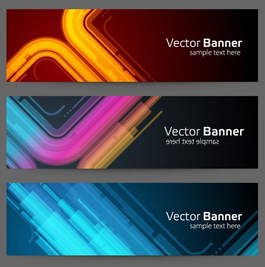 Abstract Banner Background Vector Set