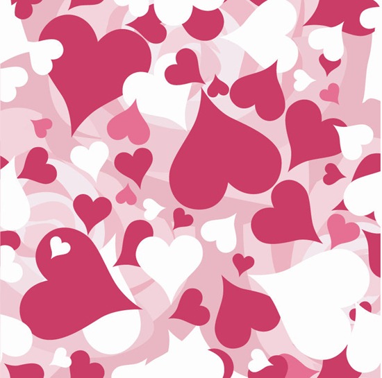 Valentine Seamless Hearts Pattern Vector Background