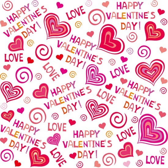 Valentines Day Seamless Pattern Vector Background
