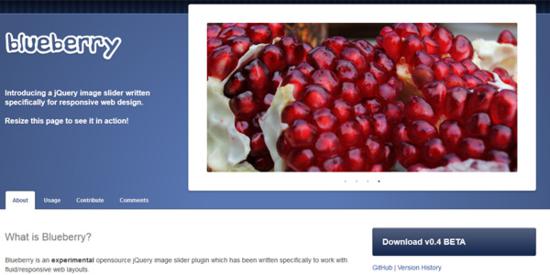 Blueberry – A responsive jQuery image slider