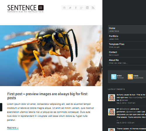 Sentence - Responsive Blog and Portfolio