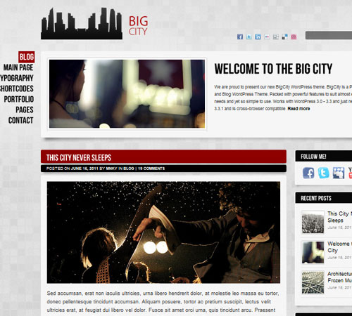 Big City - Personal and Blog WordPress theme