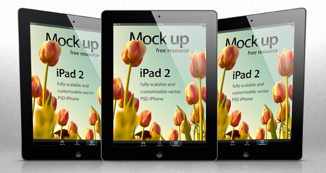 iPad 2 Psd Vector Mockup Template