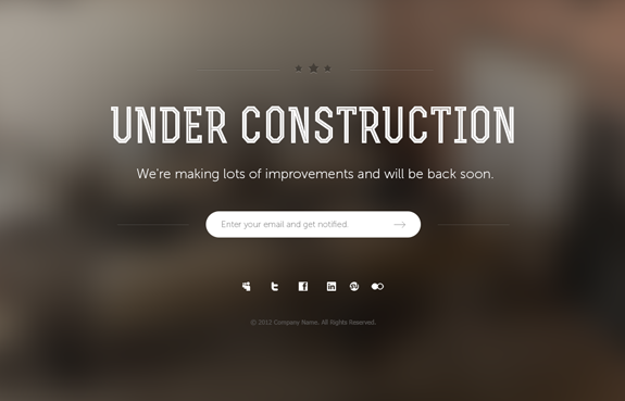 Under Construction Page PSD Template 02