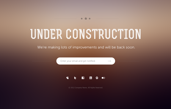 Under Construction Page PSD Template 03