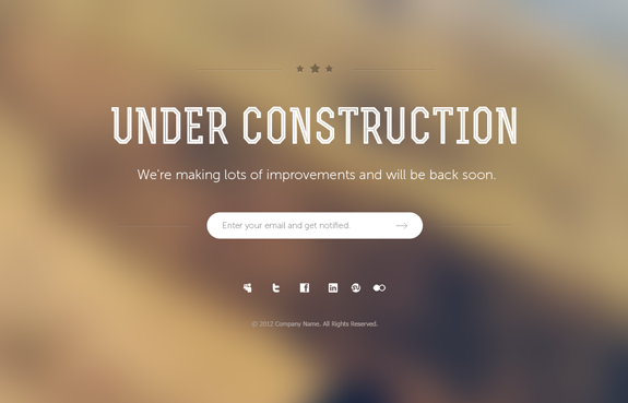 Under Construction Page PSD Template 05