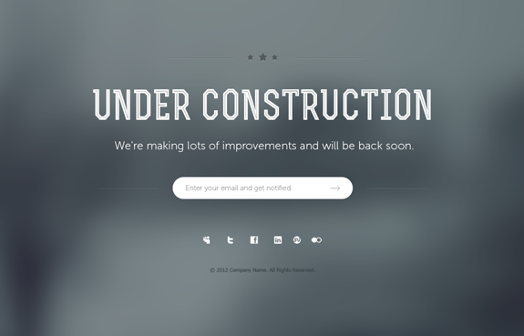 Under Construction Page PSD Template 06