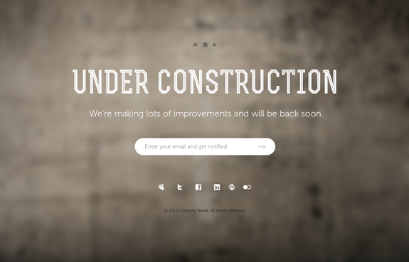 Under Construction Page PSD Template 07