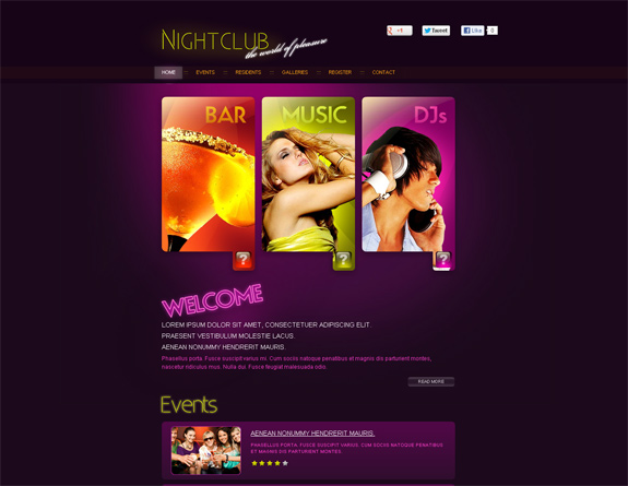 Night Club Web Designs