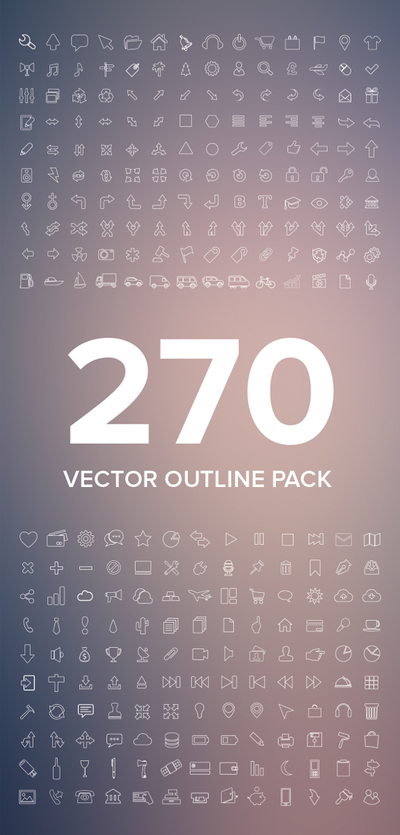 270 Outline Icons