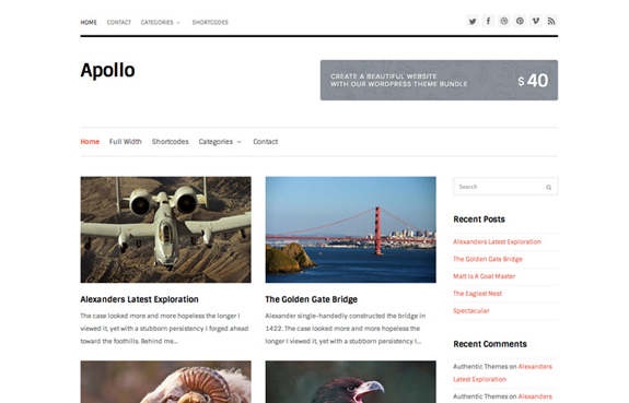 Apollo - Free WordPress Blog Theme
